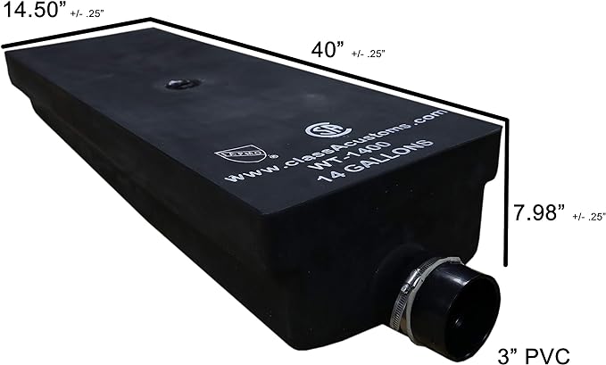 Réservoir d'eau noire pour véhicule récréatif de 14 gallons WT-1400 Promaster